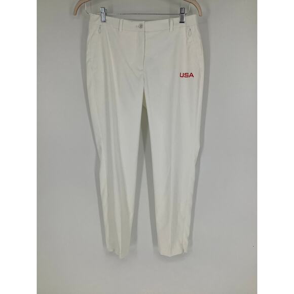 J. Lindeberg Women's 29 White Pia Golf Pants Team USA Active Performance N3-29 - Picture 2 of 6